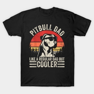 Vintage Pitbull Dad Like A Regular Dad But Cooler Funny T-Shirt